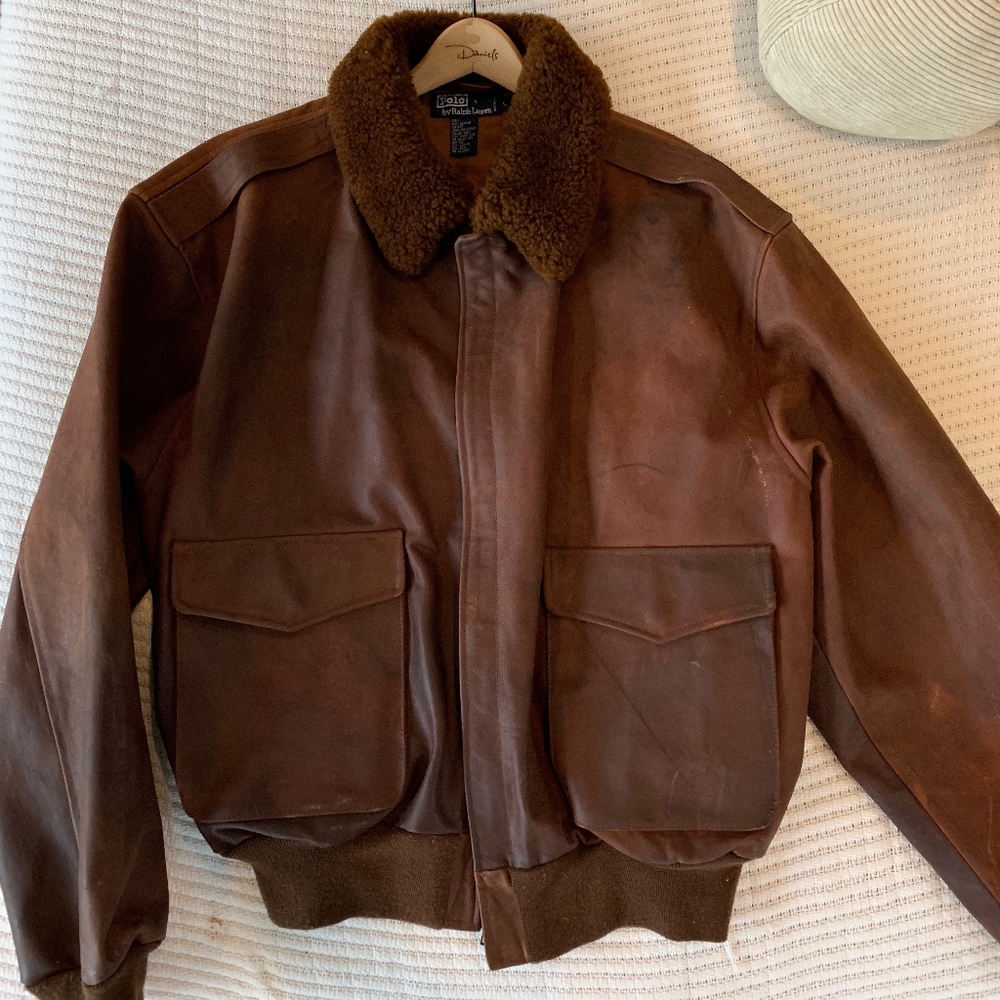 Ralph Lauren Leather Aviator Jacket